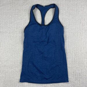 Lululemon Ebb & Flow Racerback Tank Top Shelf Bra Heathered Rugged Blue Size 6